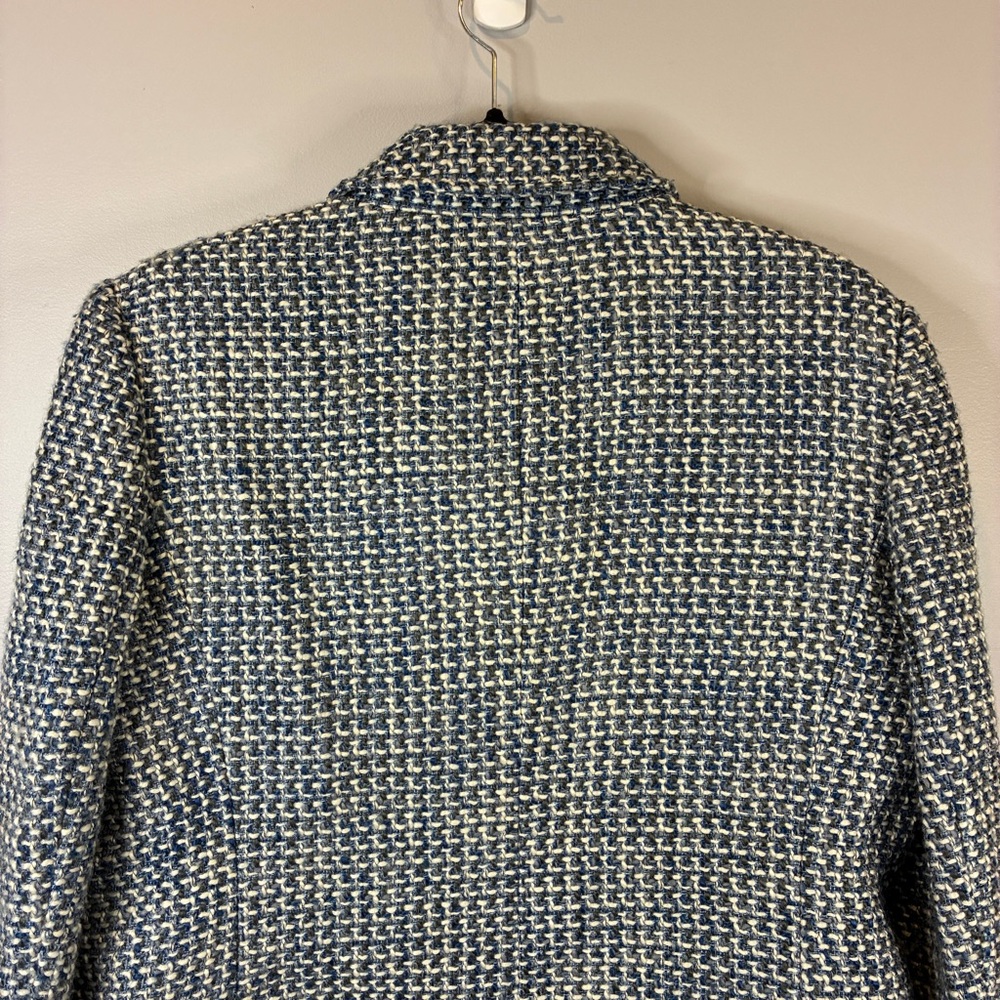 Classic Talbots Teal Tweed Wool-Blend Blazer — Size 14 - Picture 7 of 10